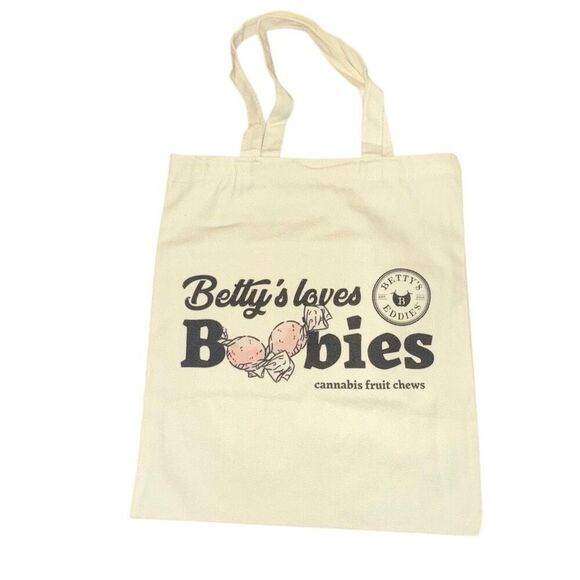 “Betty’s Loves Boobies” flower edible tote bag breast cancer awareness - Picture 4 of 5